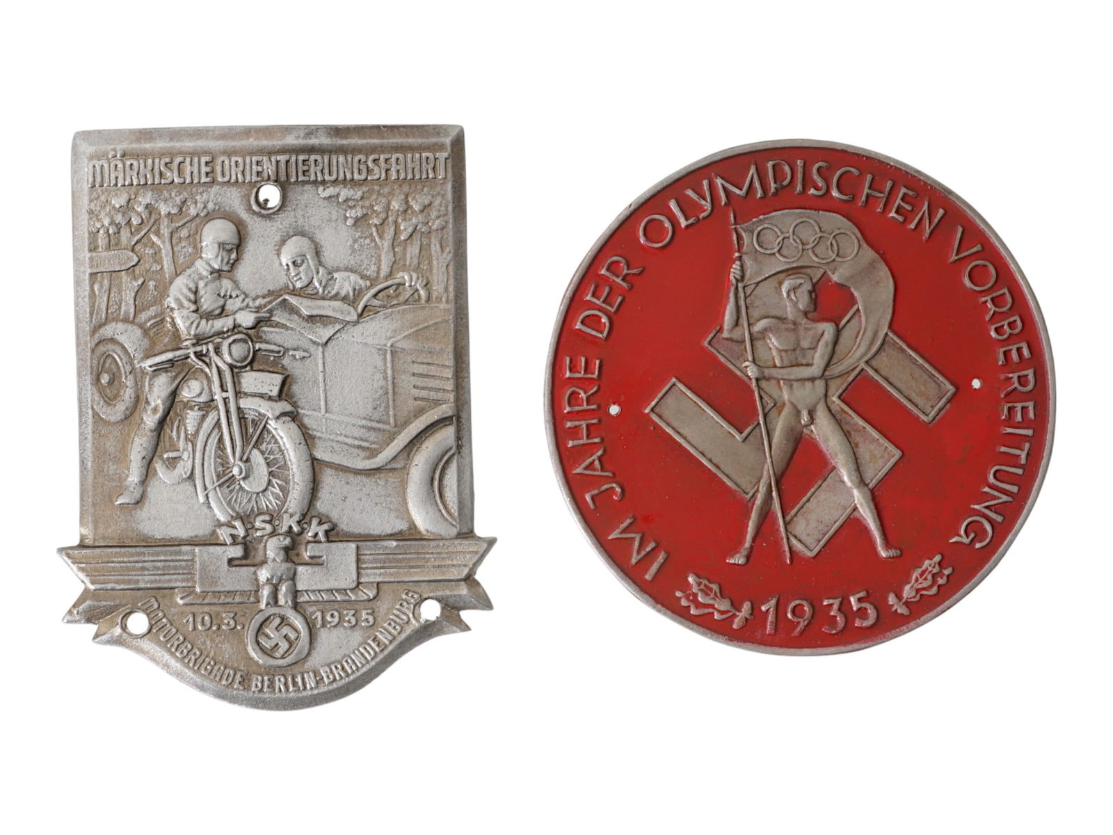 WWII TYPE GERMAN PRE OLYMPIC GAMES AND NSKK PLAQUES (1 of 4)