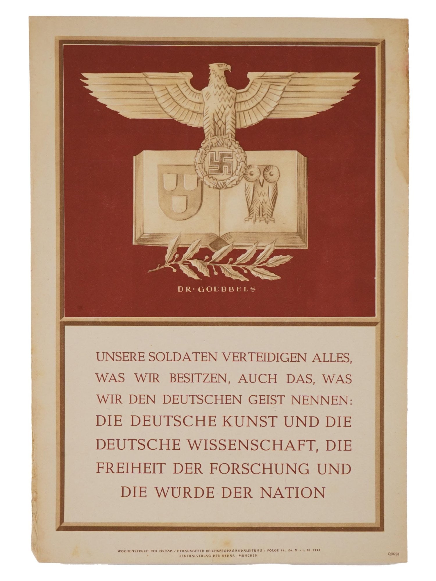 WWII NAZI GERMAN 4RD REICH PROPAGANDA POSTER GOEBBELS (1 of 3)