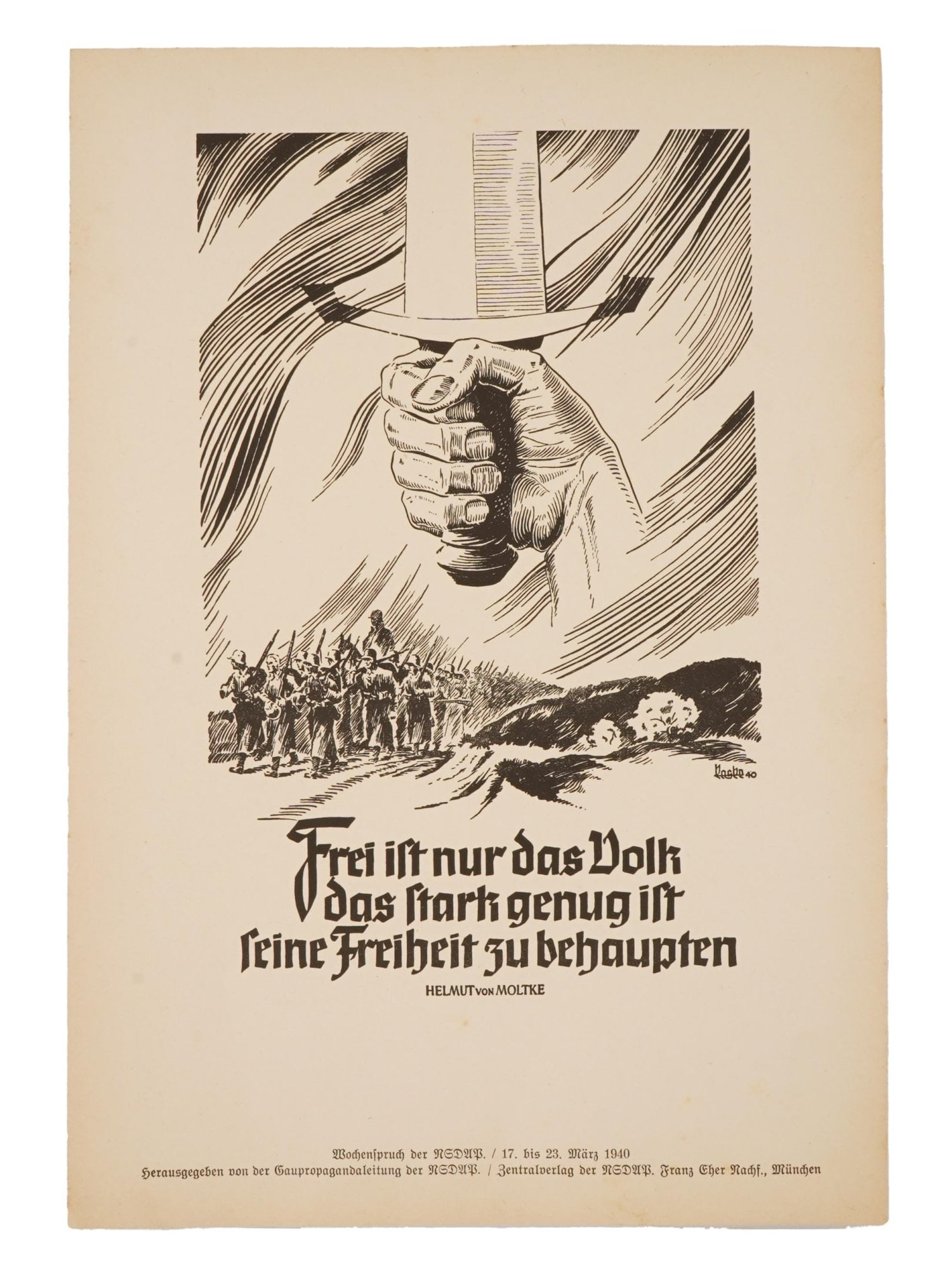 WWII NAZI GERMAN THIRD REICH PROPAGANDA POSTER MOLTKE (1 of 2)