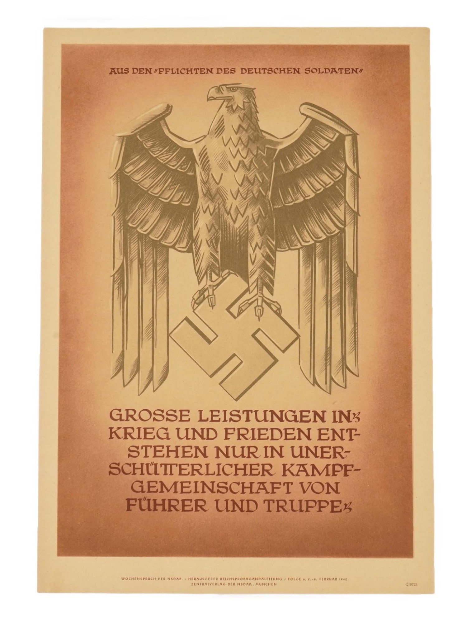 WWII NAZI GERMAN POSTER 1942 WOCHENSPRUCH DER NSDAP (1 of 4)