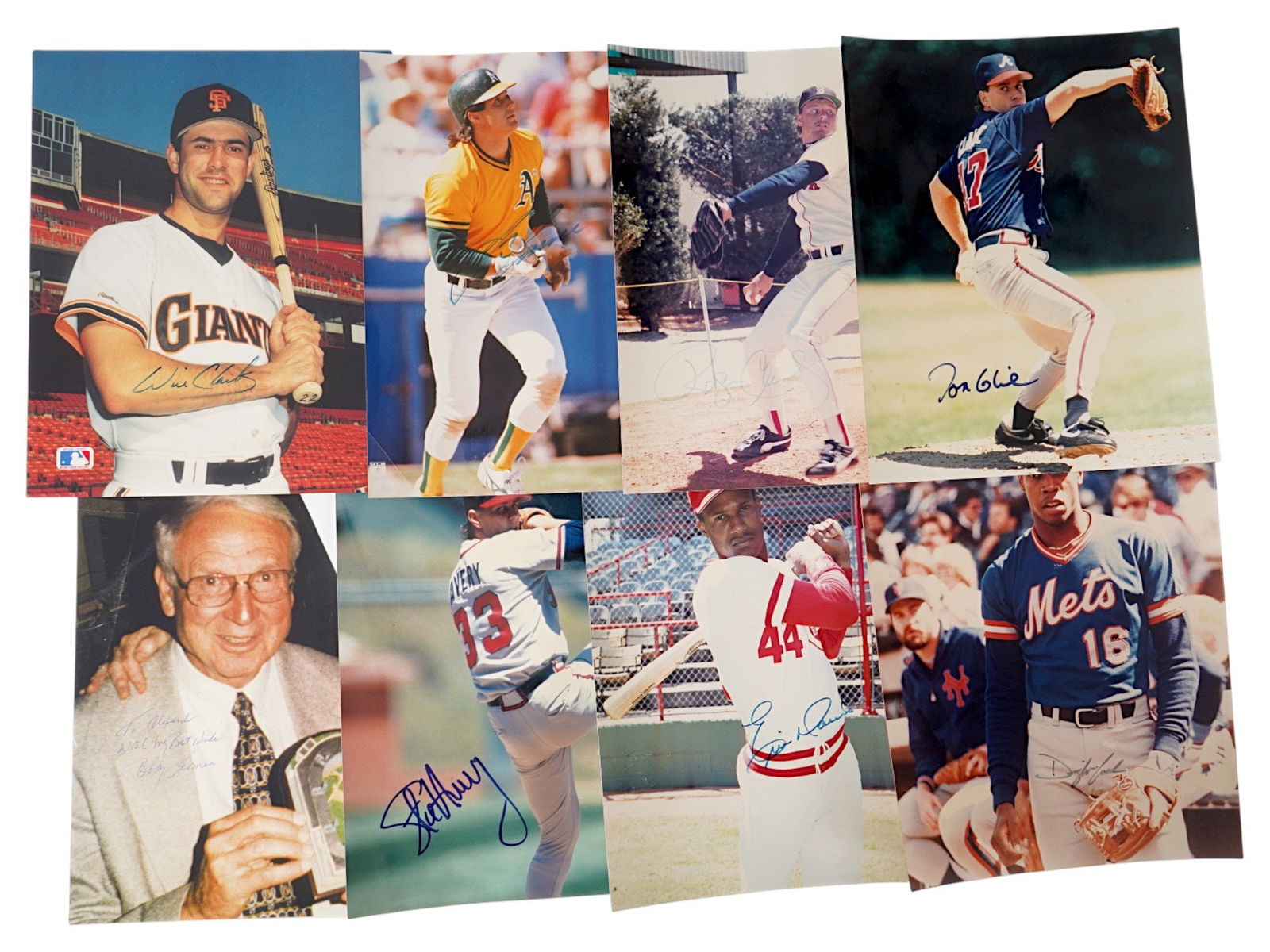 LOT OF 8 SIGNED BASEBALL PHOTOGRAPHS AND PRINTS (1 of 3)