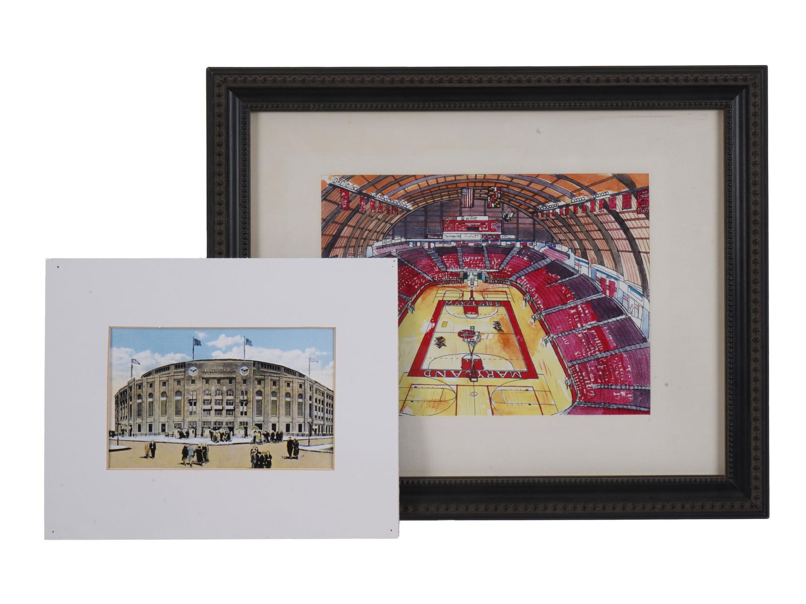 LOT OF TWO AMERICAN SCHOOL STADIUM COLOR PRINTS (1 of 7)