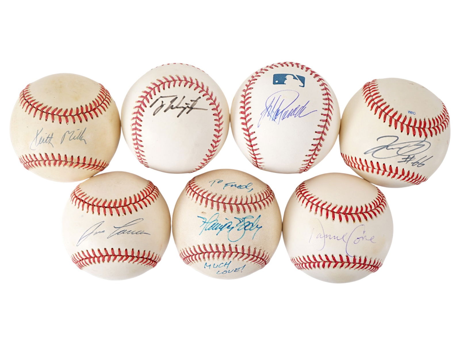LOT OF 7 AUTOGRAPHED BASEBALLS (1 of 2)