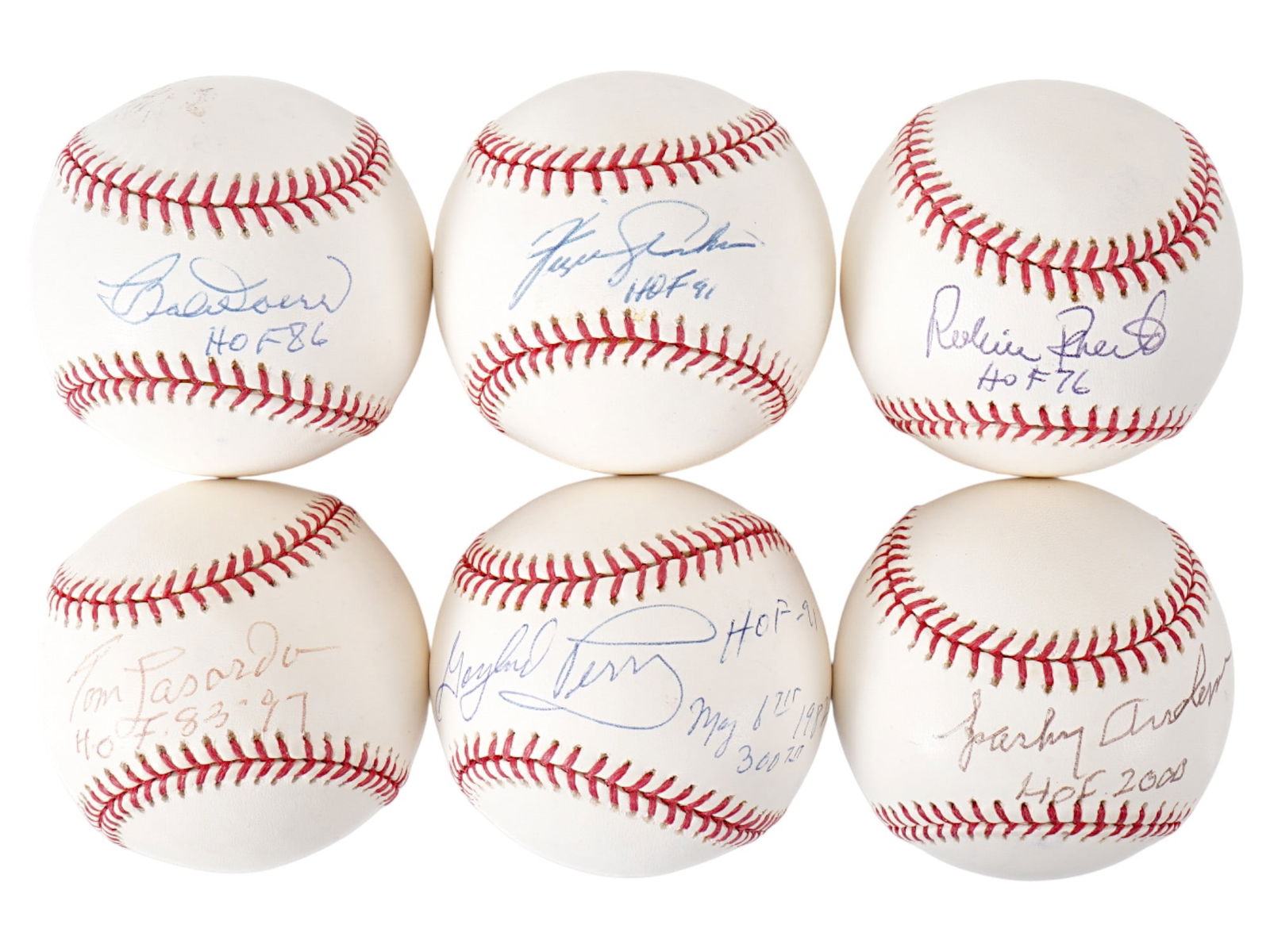 LOT OF 6 AUTOGRAPHED BASEBALLS (1 of 2)