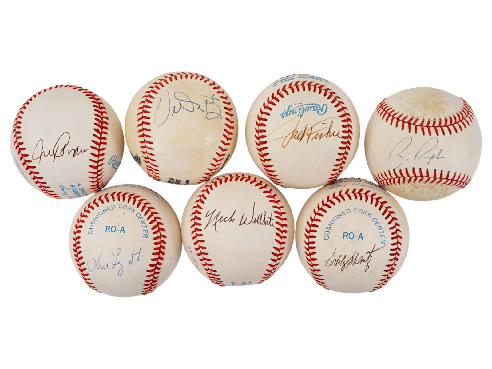 LOT OF 7 AUTOGRAPHED BASEBALLS (1 of 2)