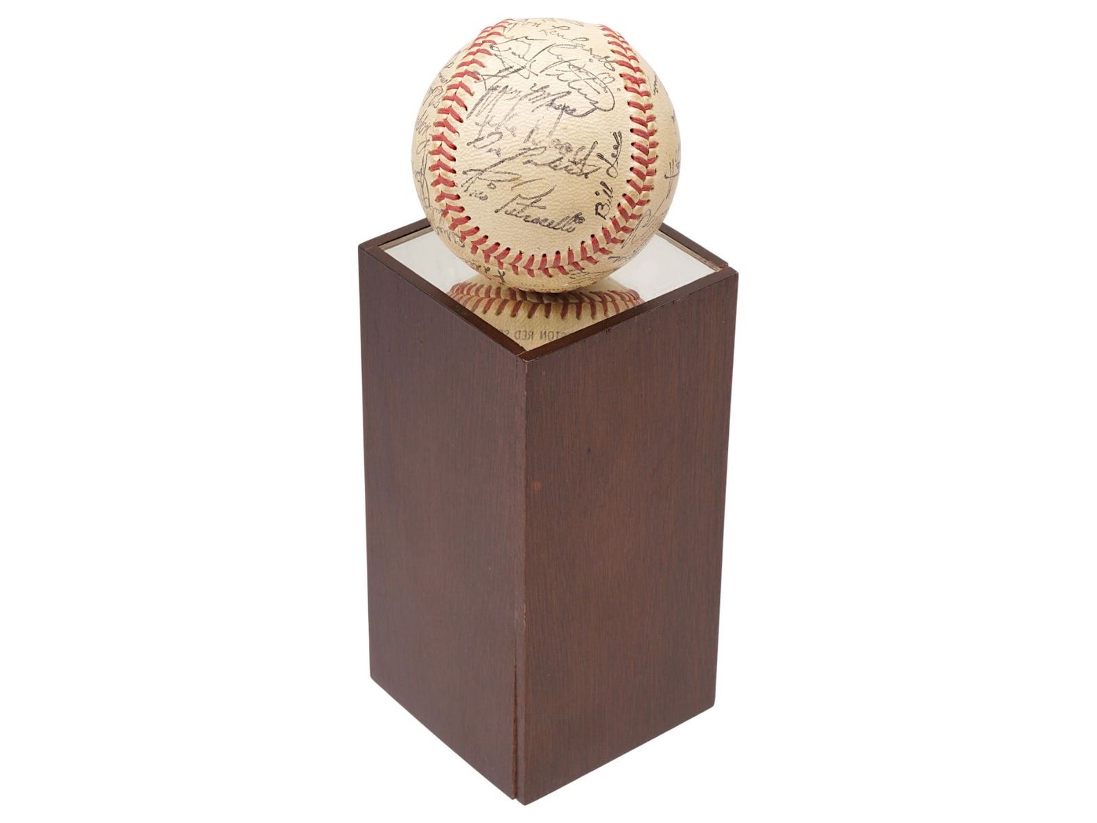 AMERICAN BASEBALL LEAGUE AUTOGRAPHED BALL WITH STAND (1 of 8)