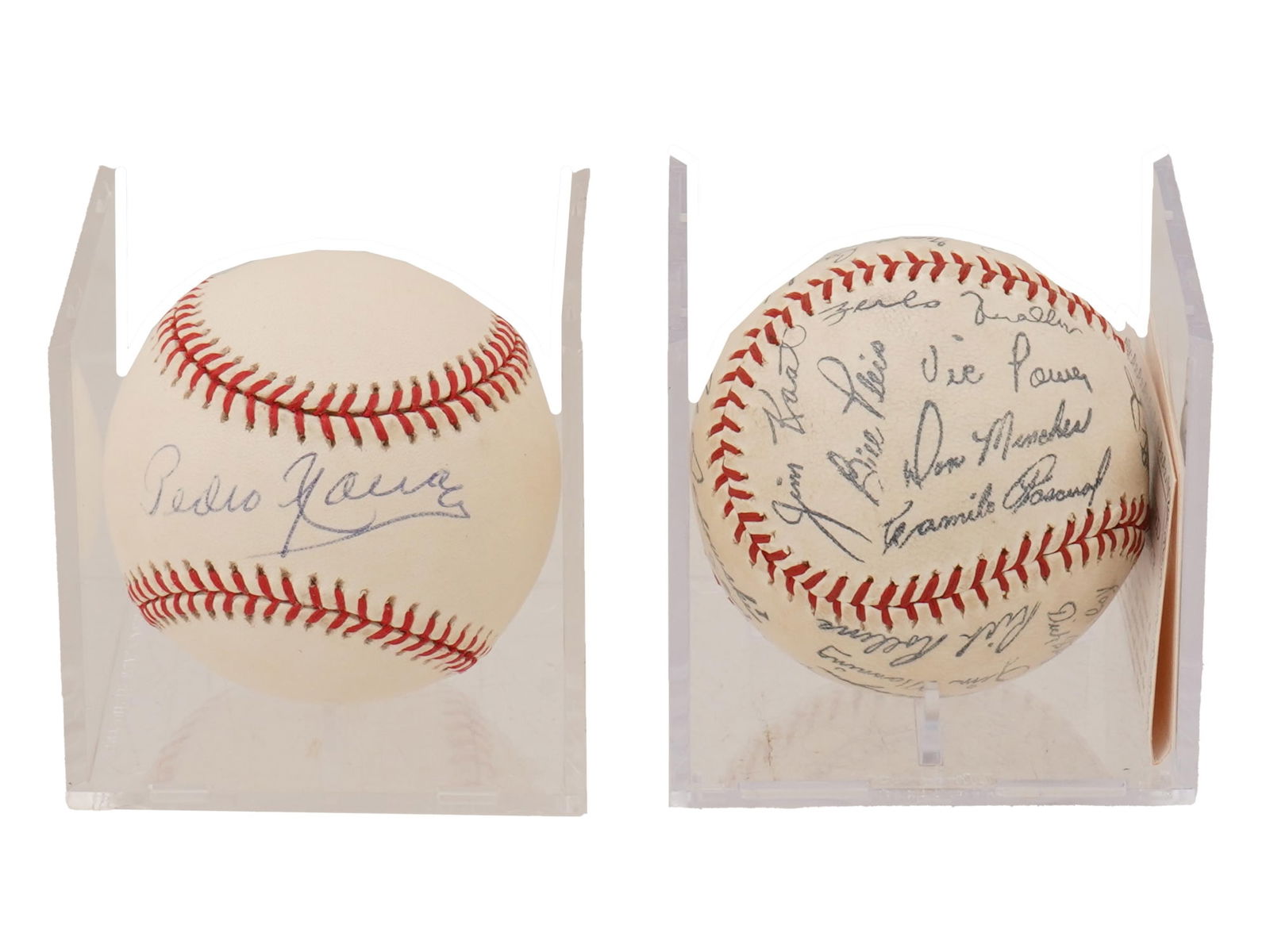 LOT OF TWO AMERICAN AUTOGRAPHED BASEBALLS (1 of 6)