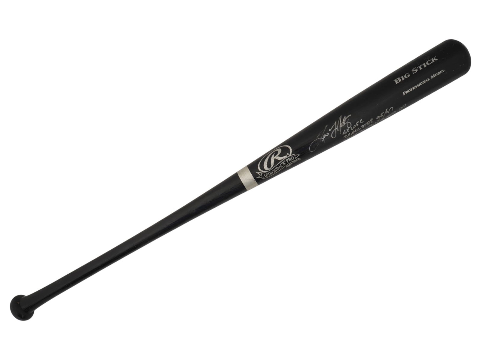 RAWLINGS ADIRONDACK BLACK BASEBALL BAT AUTOGRAPHED (1 of 8)