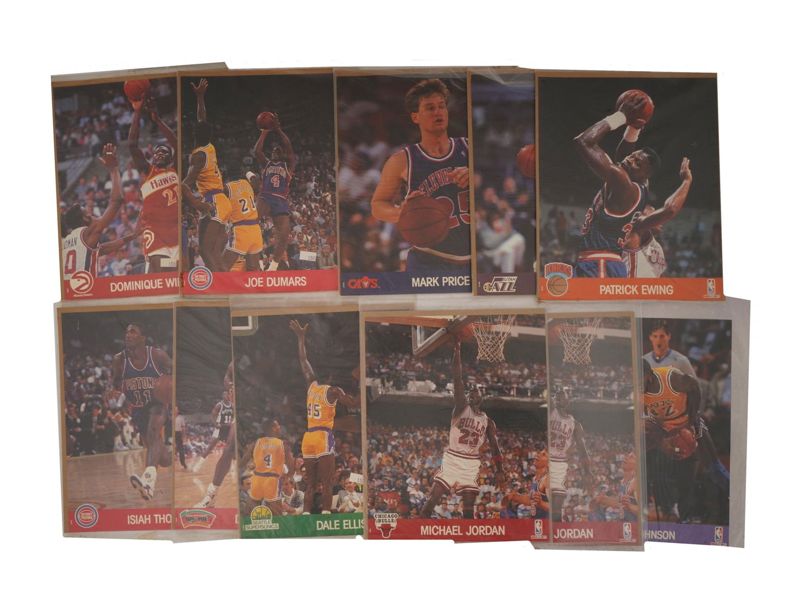 VINTAGE 1990 NBA HOOPS ACTION PHOTO JUMBO TRADING CARDS (1 of 5)