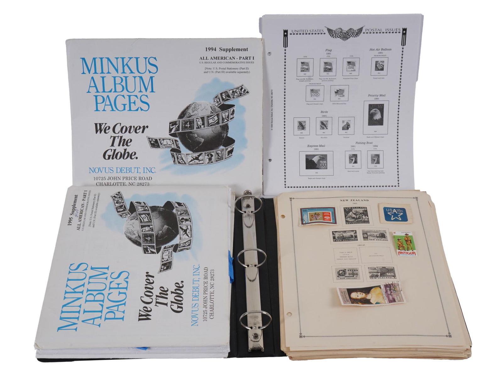 LOT OF AMERICAN MINKUS STAMP ALBUMS SUPPLEMENT PAGES (1 of 4)
