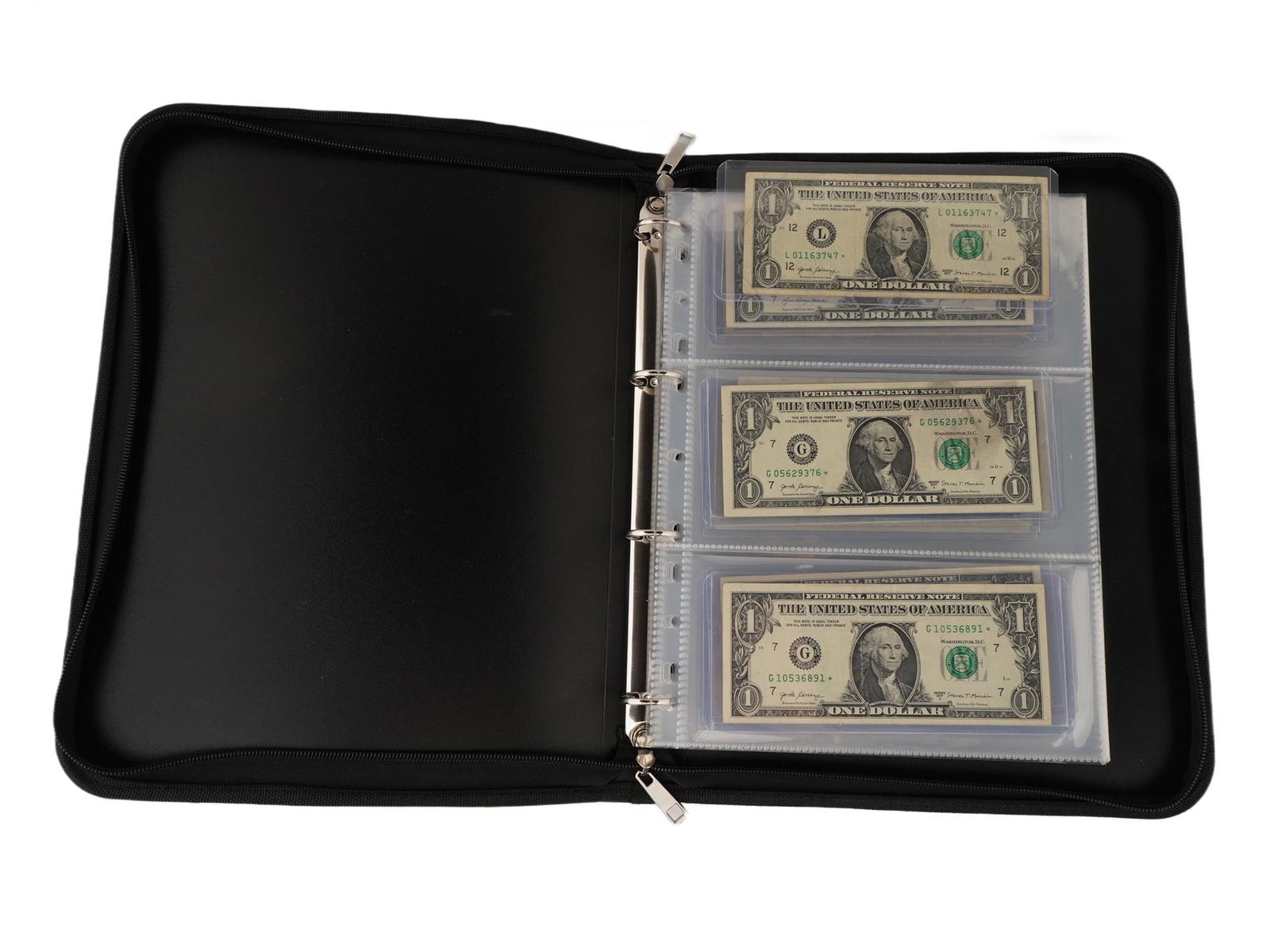 COLLECTION OF AMERICAN BANKNOTES AND COINS IN ALBUM (1 of 16)