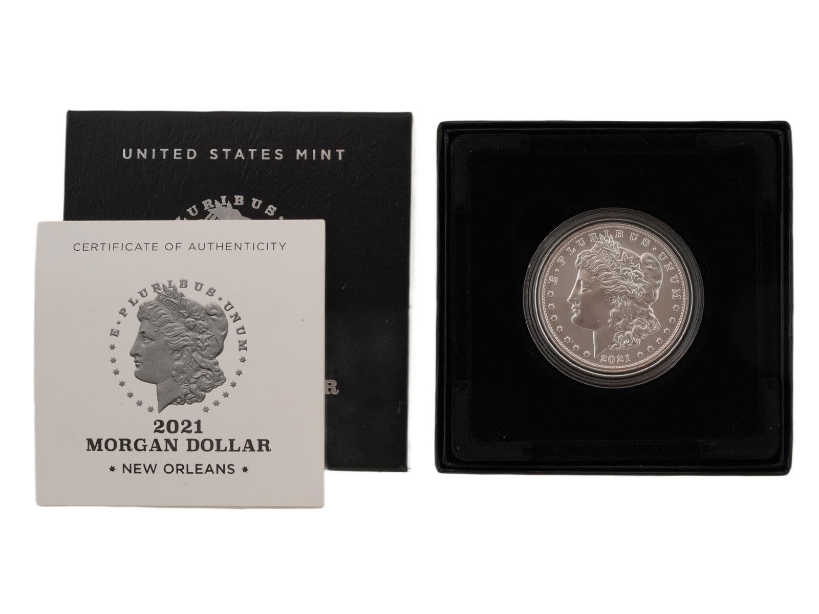 2021 MORGAN SILVER DOLLAR NEW ORLEANS MINT WITH COA (1 of 5)