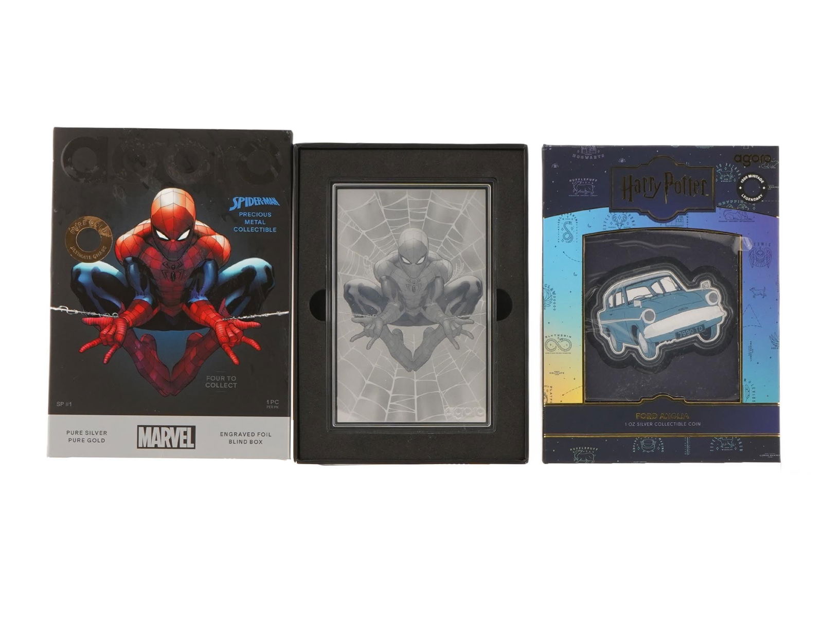 TWO AGORO PURE SILVER COLLECTIBLE COINS IN BLIND BOXES (1 of 5)