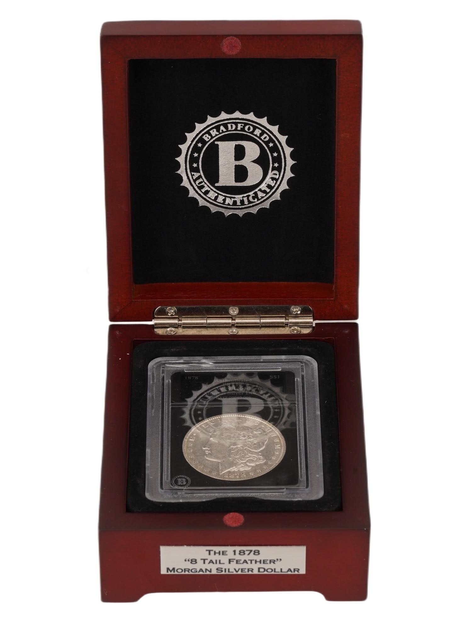 1878 MORGAN SILVER DOLLAR W 8TF DESIGN GRADED W COA (1 of 5)