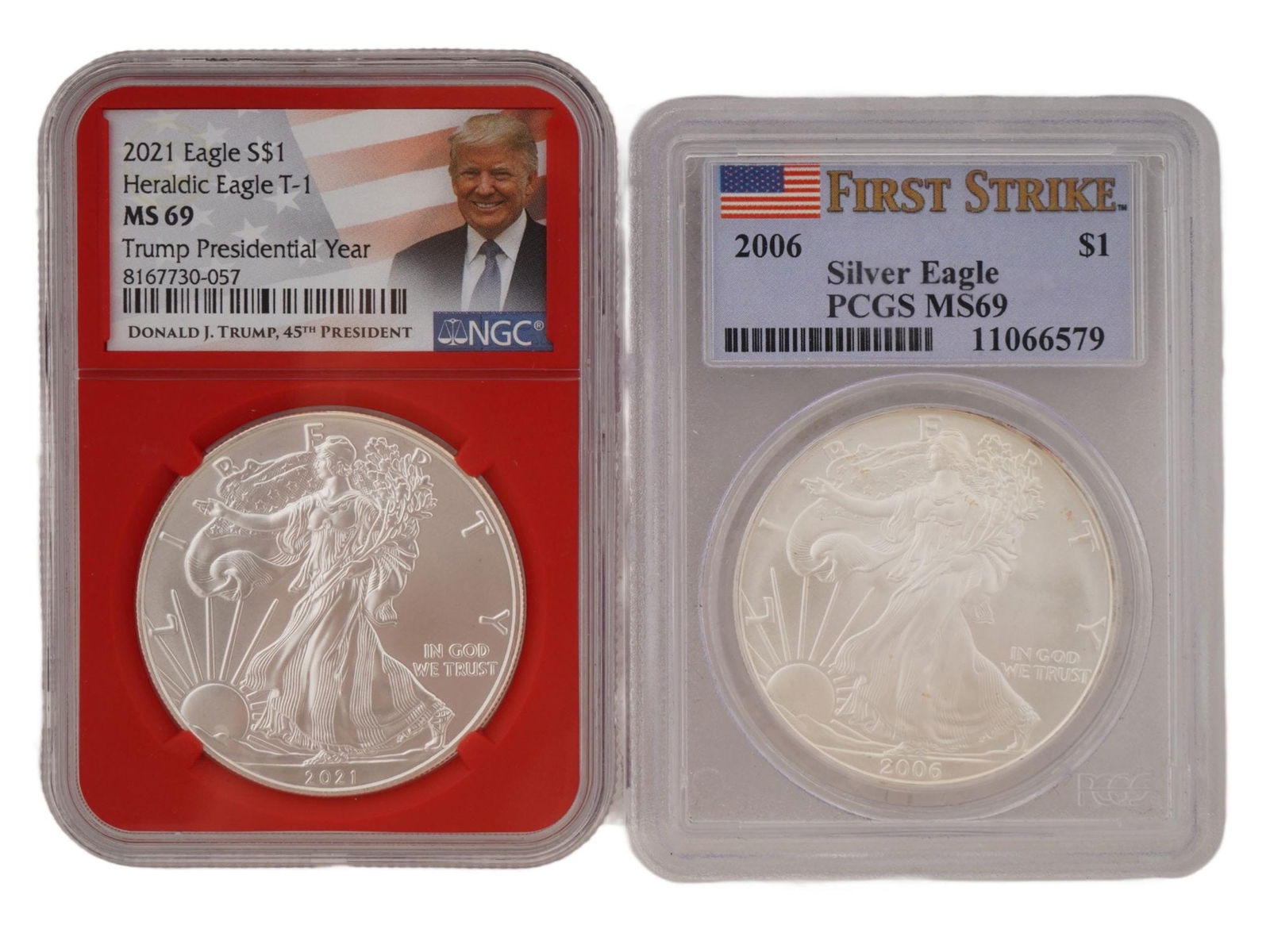 GRADED MS69 AMERICAN SILVER EAGLE BULLION COINS (1 of 3)