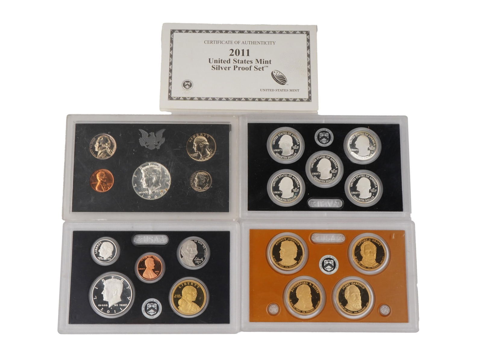 2011 UNITED STATES MINT SILVER PROOF SET CASES W COA (1 of 2)
