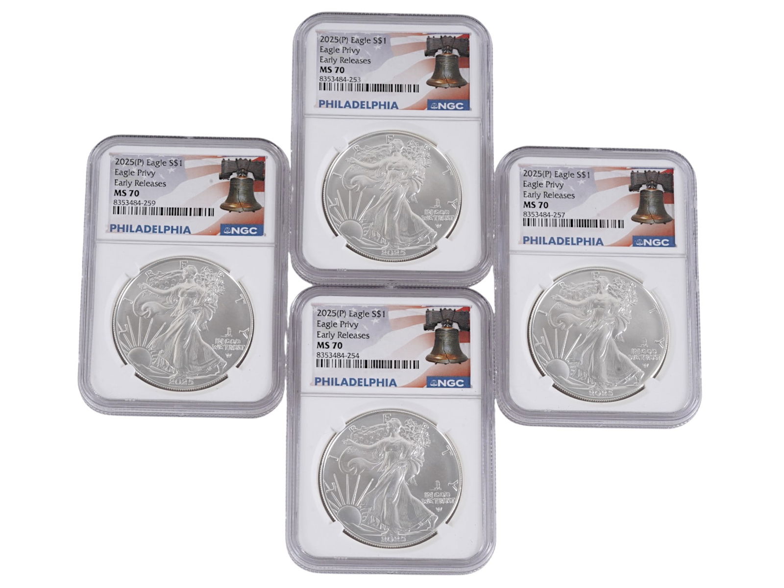 2025 P AMERICAN SILVER EAGLE COINS GRADED MS70 BY NGC (1 of 2)