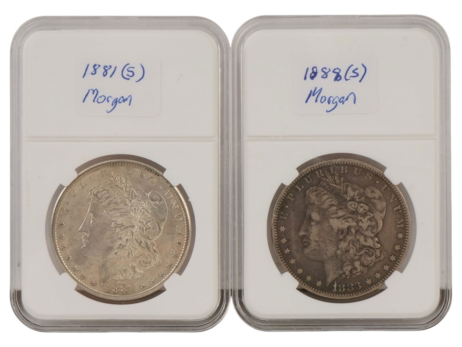 LOT OF 1881 1883 SILVER AMERICAN MORGAN DOLLAR COINS (1 of 4)