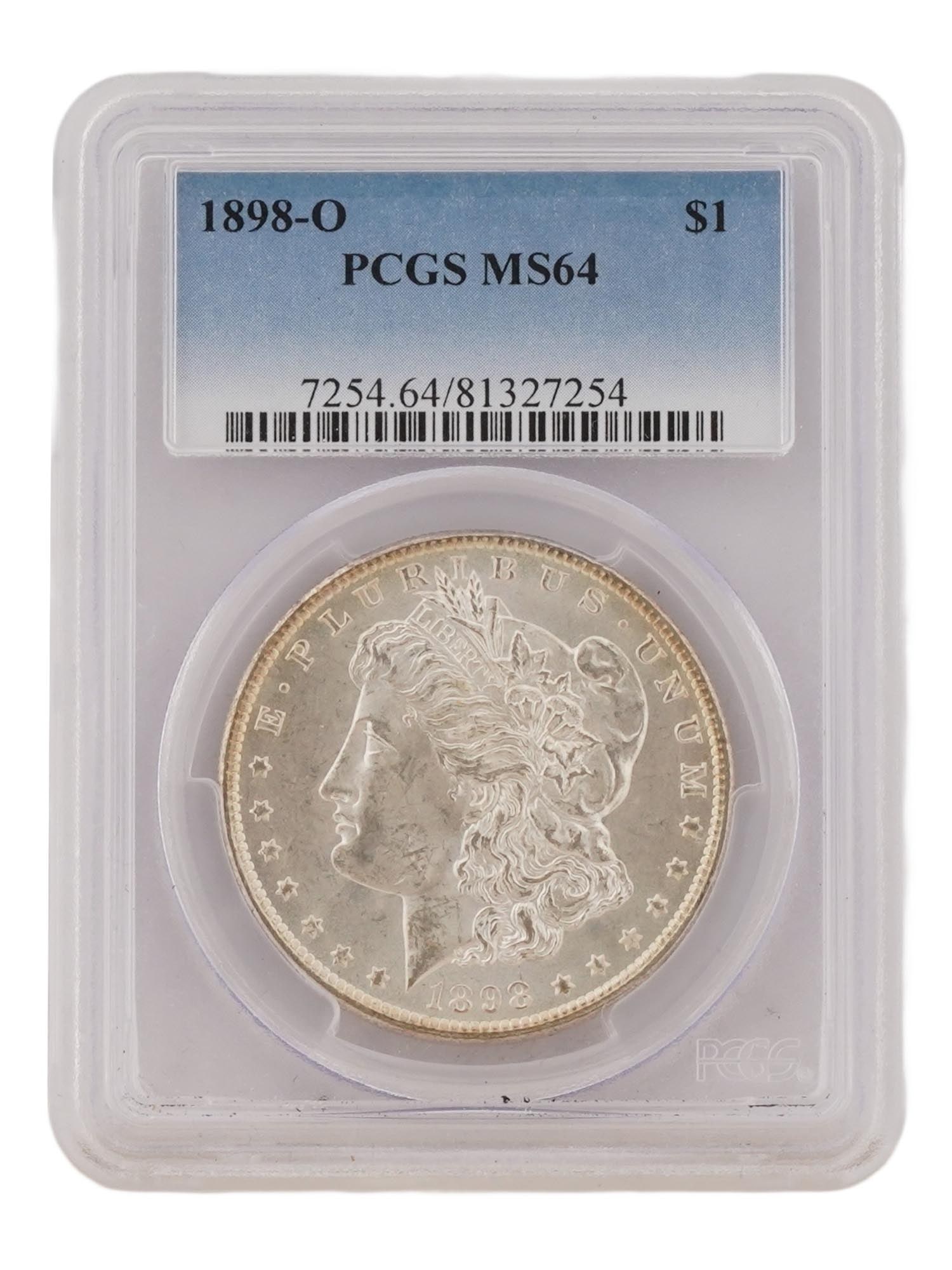 1898 MORGAN SILVER DOLLAR COIN GRADED MINT STATE 64 (1 of 6)
