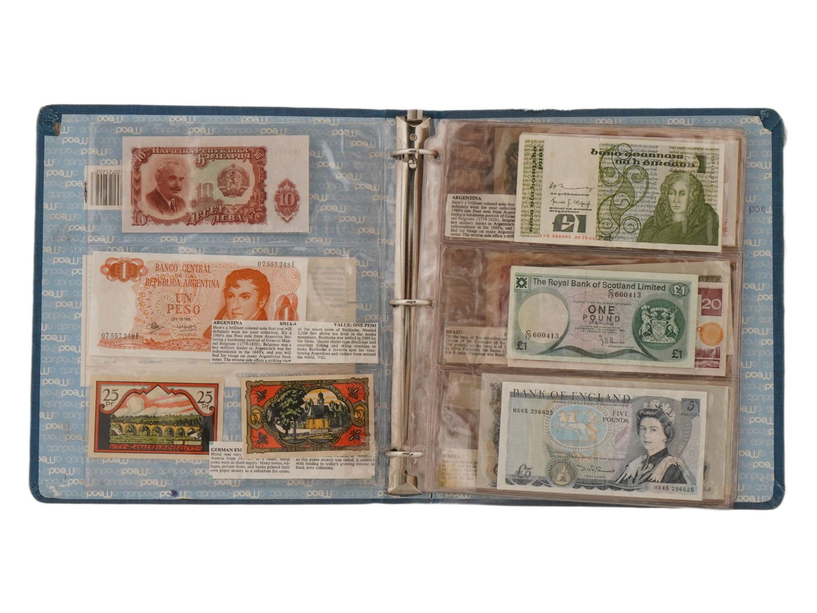 COLLECTION OF WORLDWIDE BILLS AND COINS IN ALBUM (1 of 14)