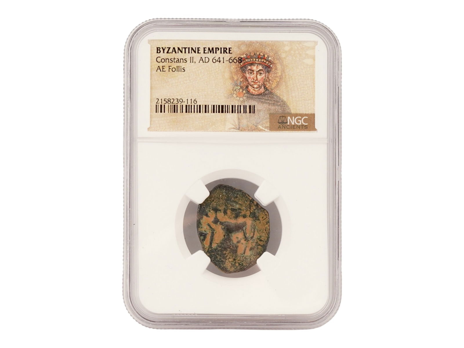 NGC GRADED ANCIENT BYZANTINE CONSTANS II FOLLIS COIN (1 of 6)