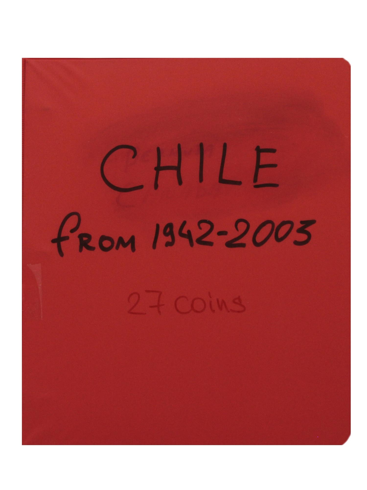 A COLLECTION OF CHILE COINS: A collection of Chile coins which consists of 27 coins from the years 1942-2003 THIS LOT IS ELIGIBLE FOR A 30-DAY UNCONDITIONAL RETURN FROM THE DATE OF THE SALE. RETURN SHIPPING IS THE BUYER'S