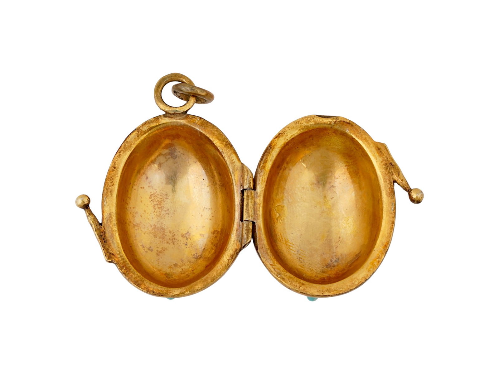 LARGE RUSSIAN SILVER ENAMEL EASTER EGG LOCKET PENDANT - 4