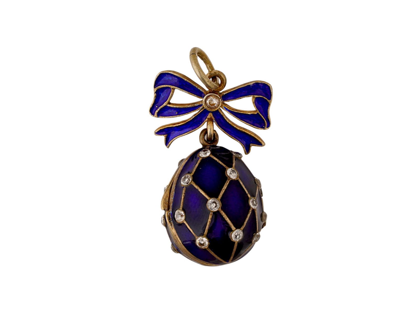 RUSSIAN SILVER ENAMEL EASTER LOCKET PENDANT W GEMSTONES (1 of 5)