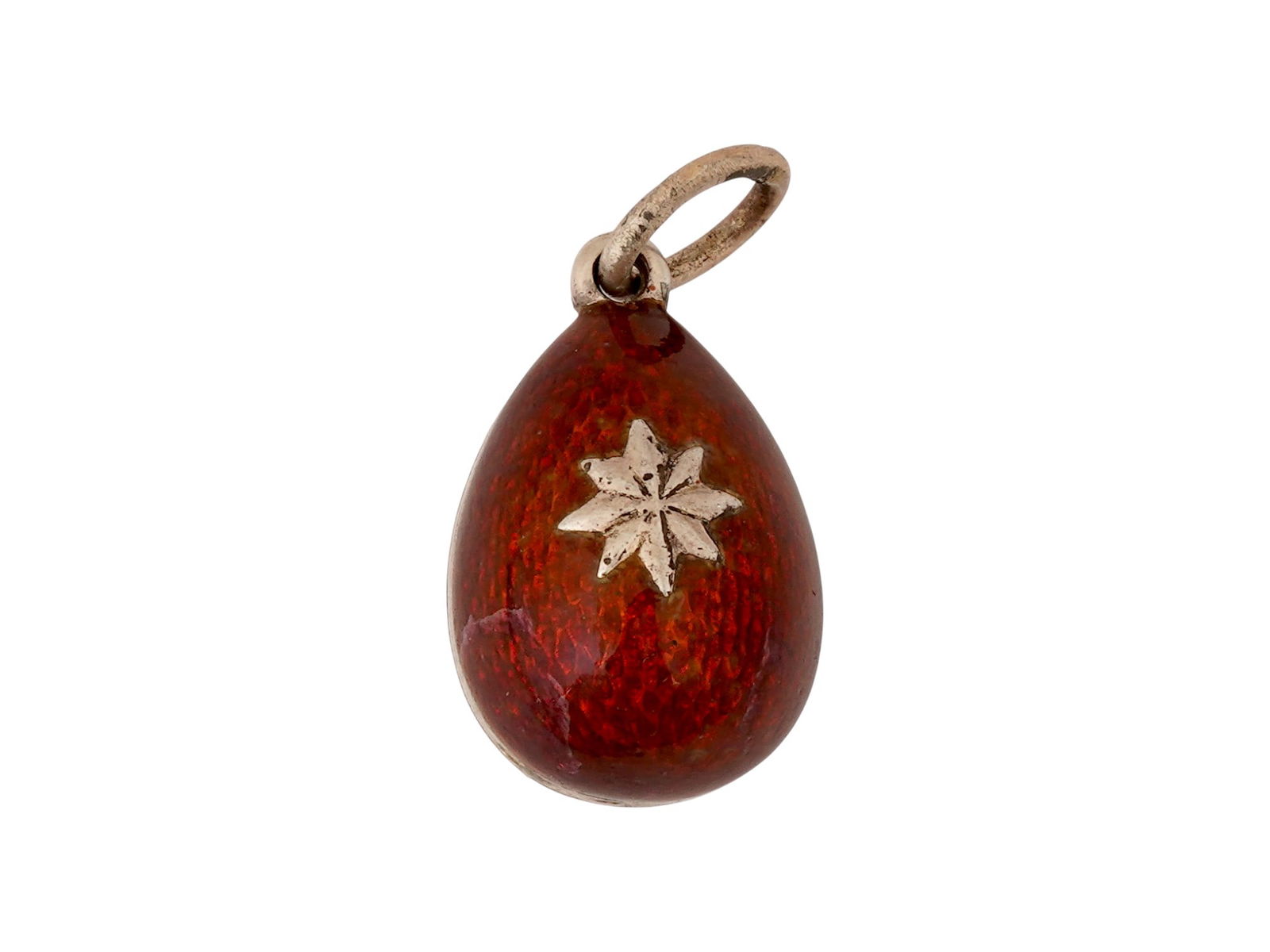 RUSSIAN GILT SILVER GUILLOCHE ENAMEL EASTER EGG PENDANT (1 of 5)