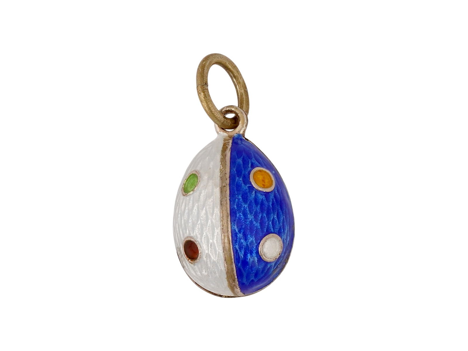 RUSSIAN SILVER GUILLOCHE ENAMEL EASTER EGG PENDANT (1 of 6)