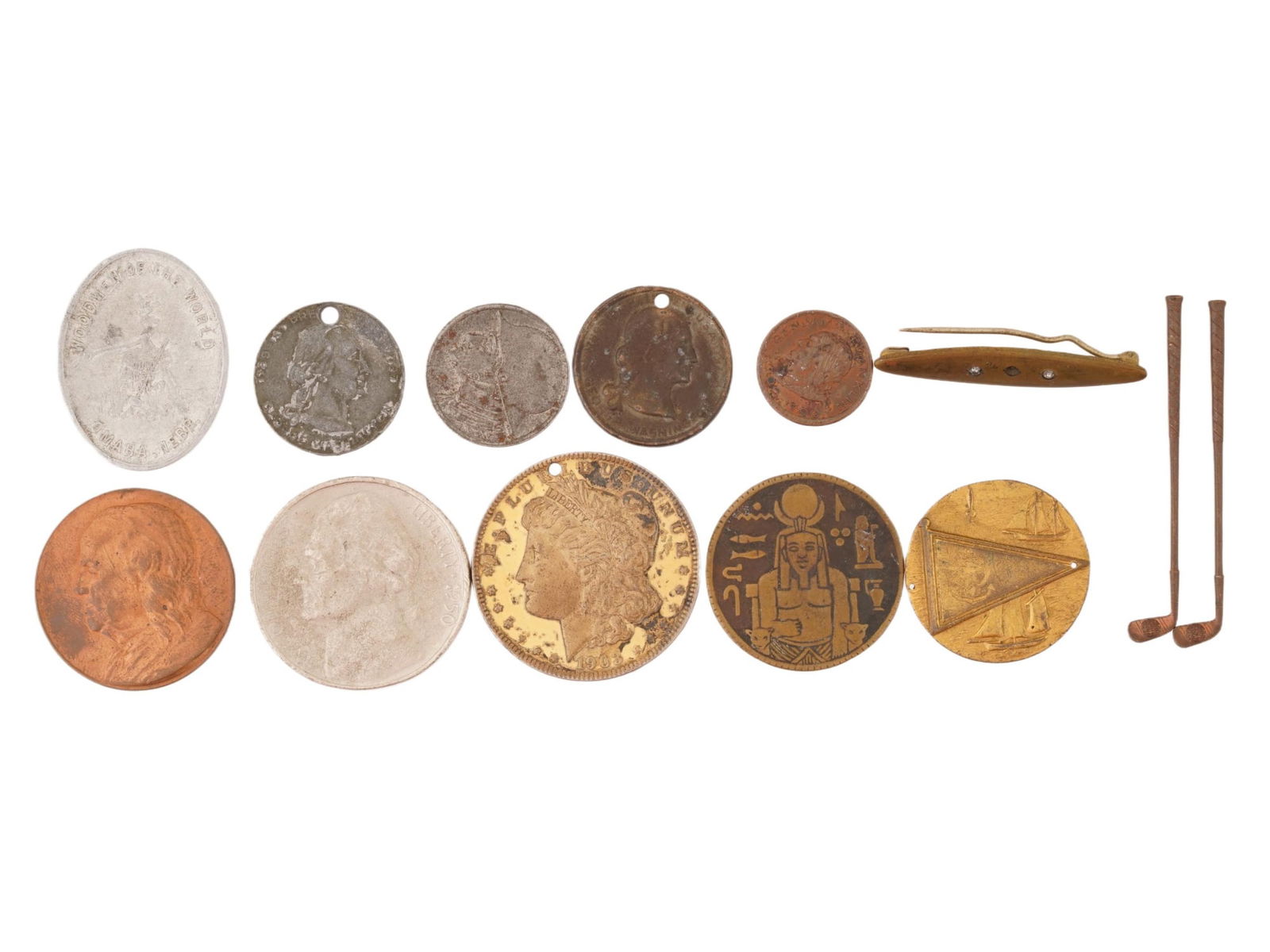 LOT OF VARIOUS ANTIQUE VINTAGE COINS TOKENS MEDALS (1 of 10)