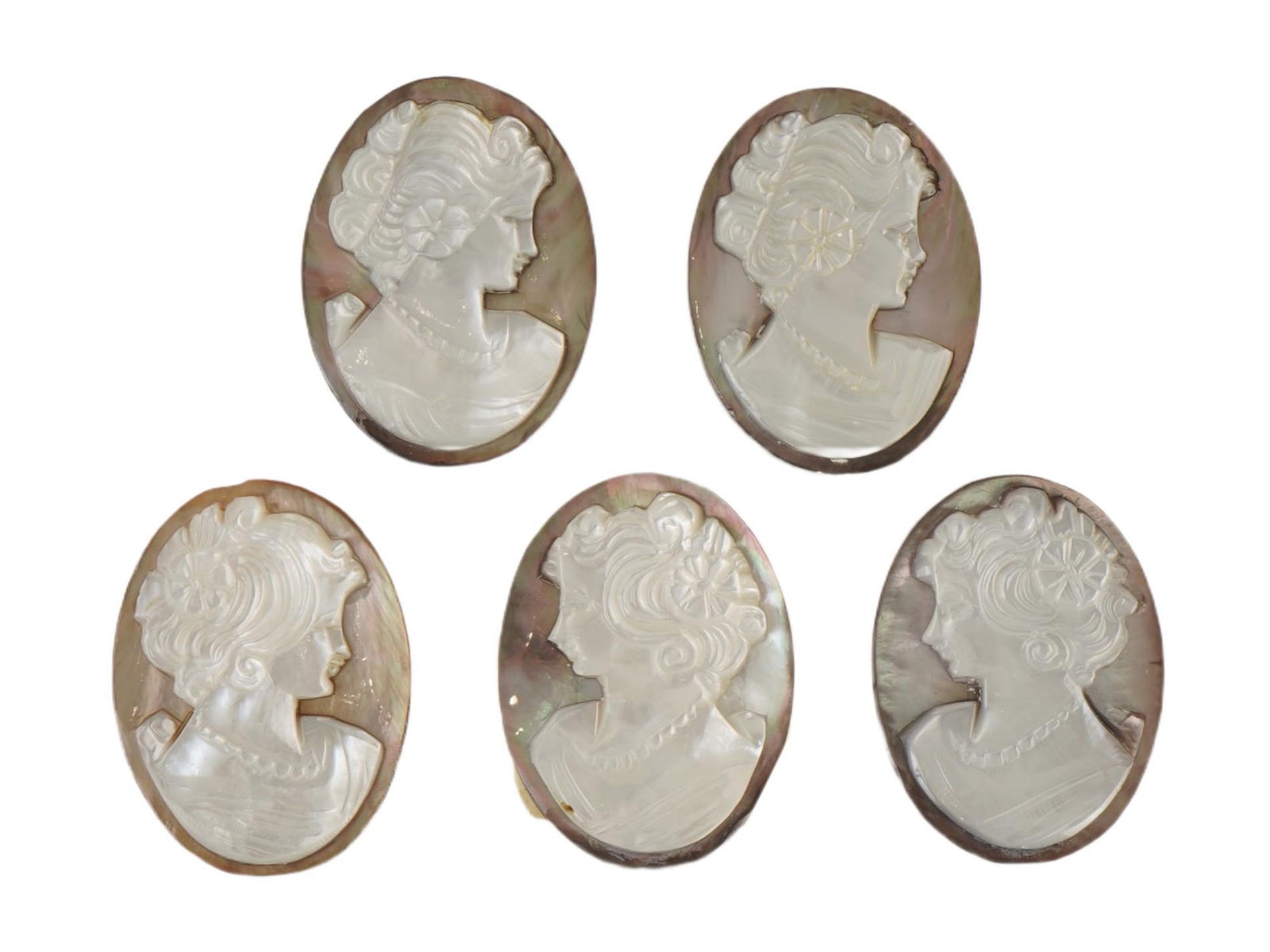 COLLECTION OF PORTRAIT HAND CARVED SHELL CAMEO (1 of 3)