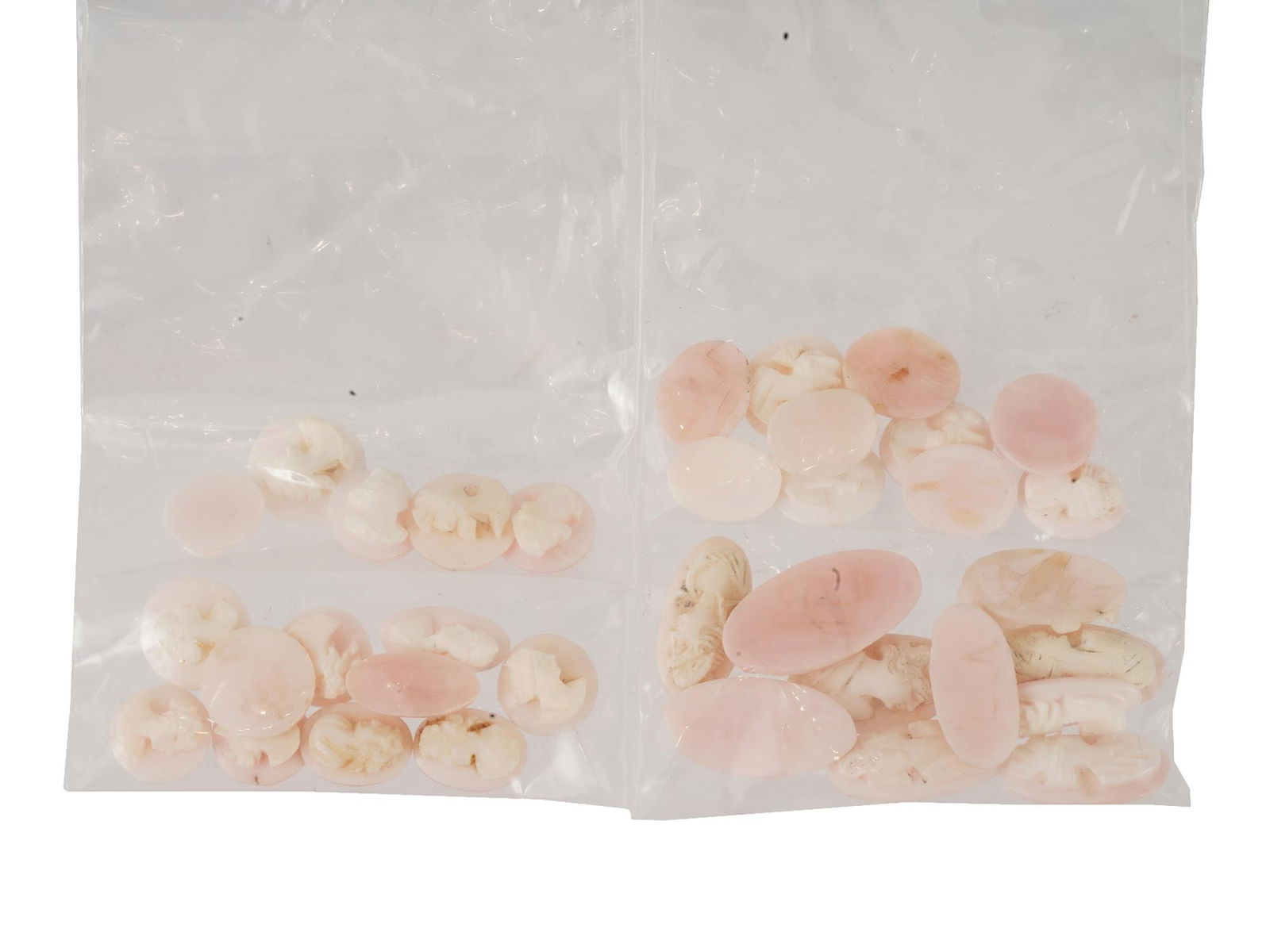 VINTAGE CARVED CORAL CAMEOS WITH FEMALE RELIEF PROFILES (1 of 2)