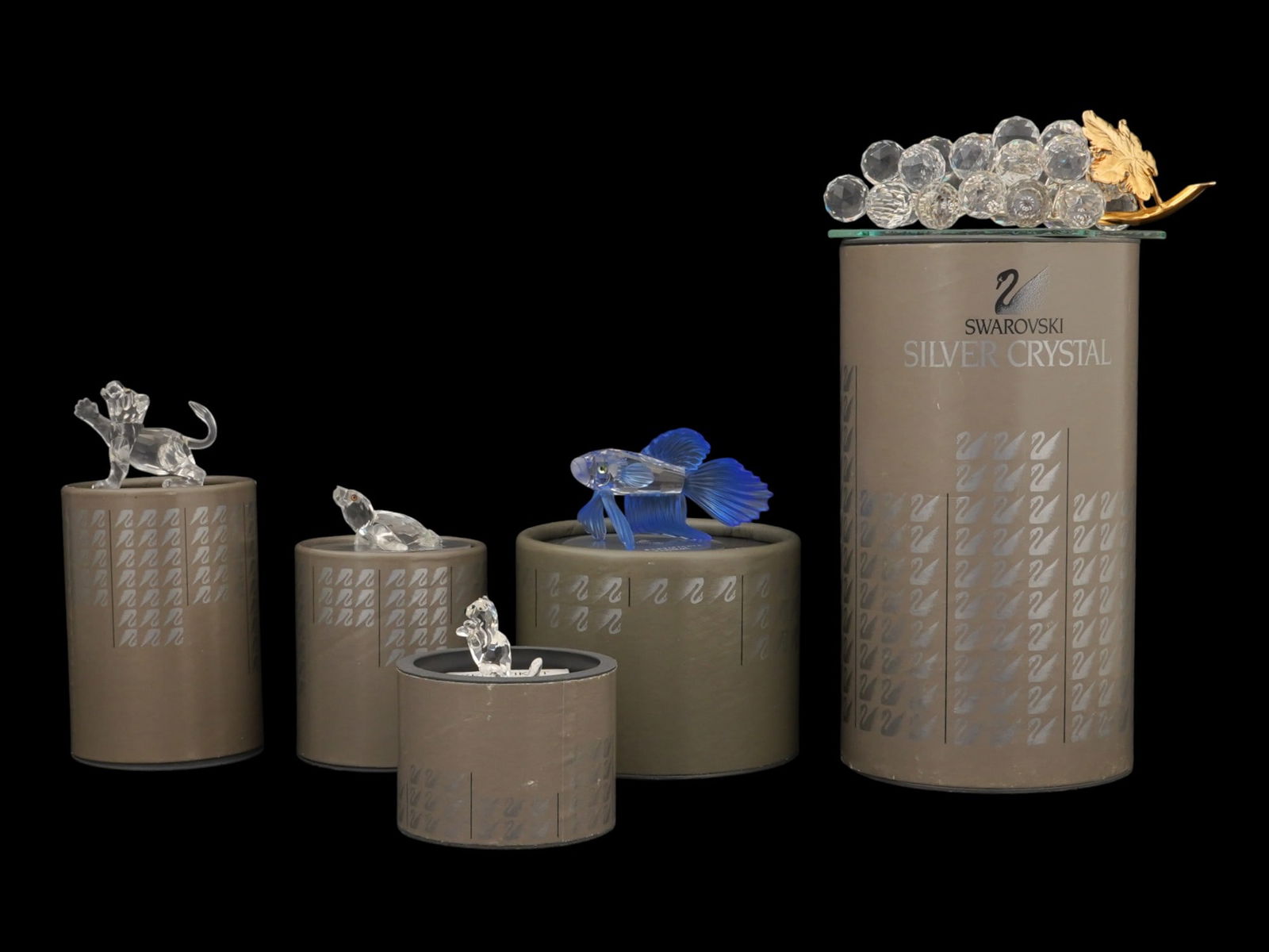 LOT OF FIVE SWAROVSKI SILVER CRYSTAL FIGURINES (1 of 8)