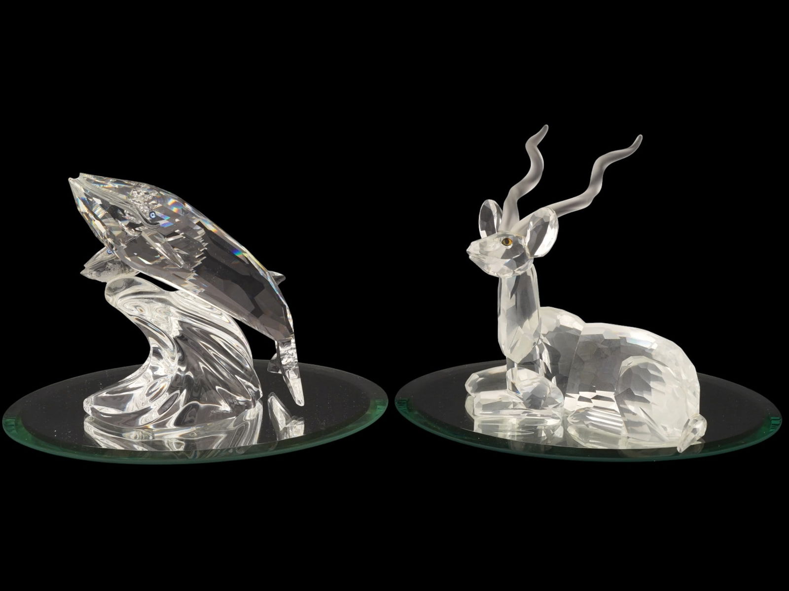 SWAROVSKI CRYSTAL WHALES AND THE KUDU FIGURES (1 of 6)