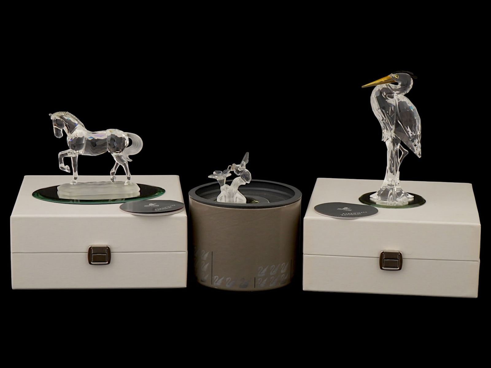 GROUP OF THREE SWAROVSKI CRYSTAL FIGURINES (1 of 9)
