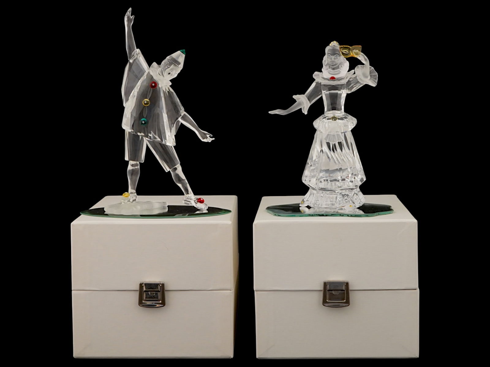 VINTAGE SWAROVSKI CRYSTAL SOCIETY PIERROT AND COLUMBINE (1 of 10)