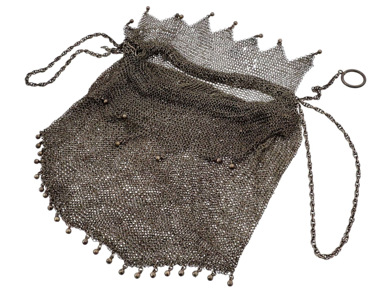 VINTAGE STERLING SILVER CHAINMAIL PURSE AMMONIER BAG (1 of 6)