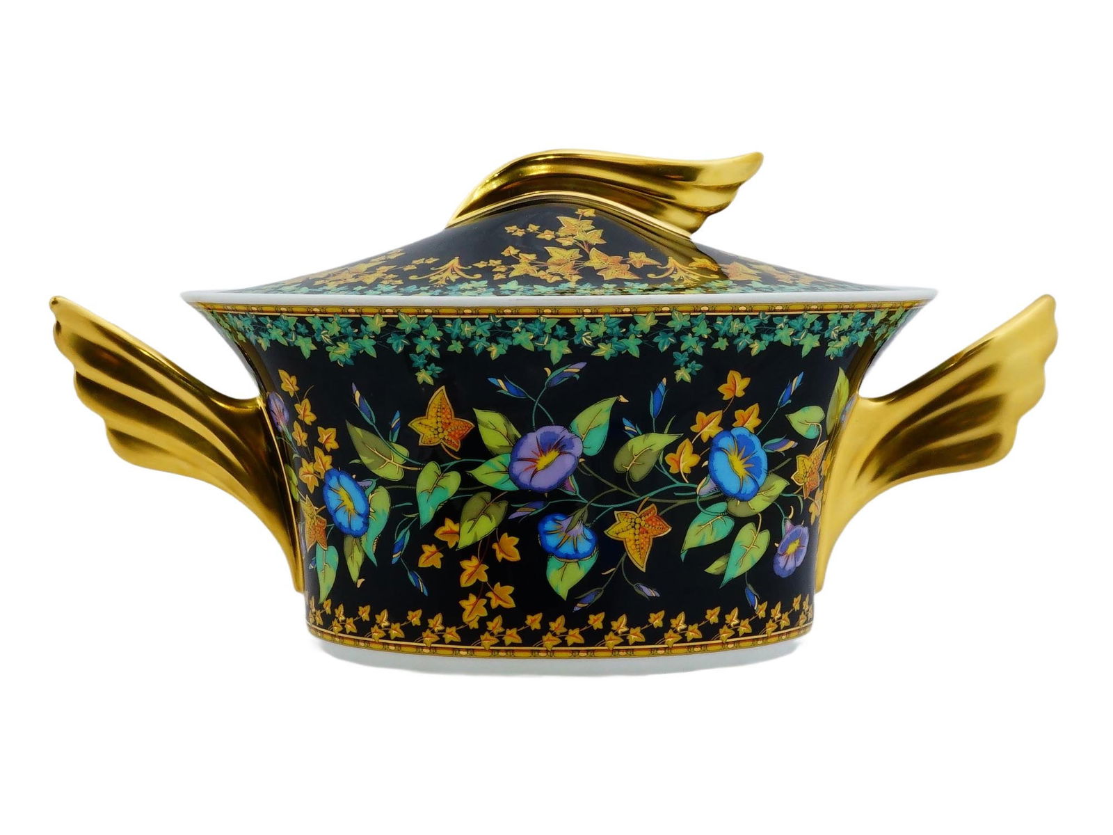 ROSENTHAL AND VERSACE GOLD IVY PORCELAIN SERVING DISH (1 of 10)