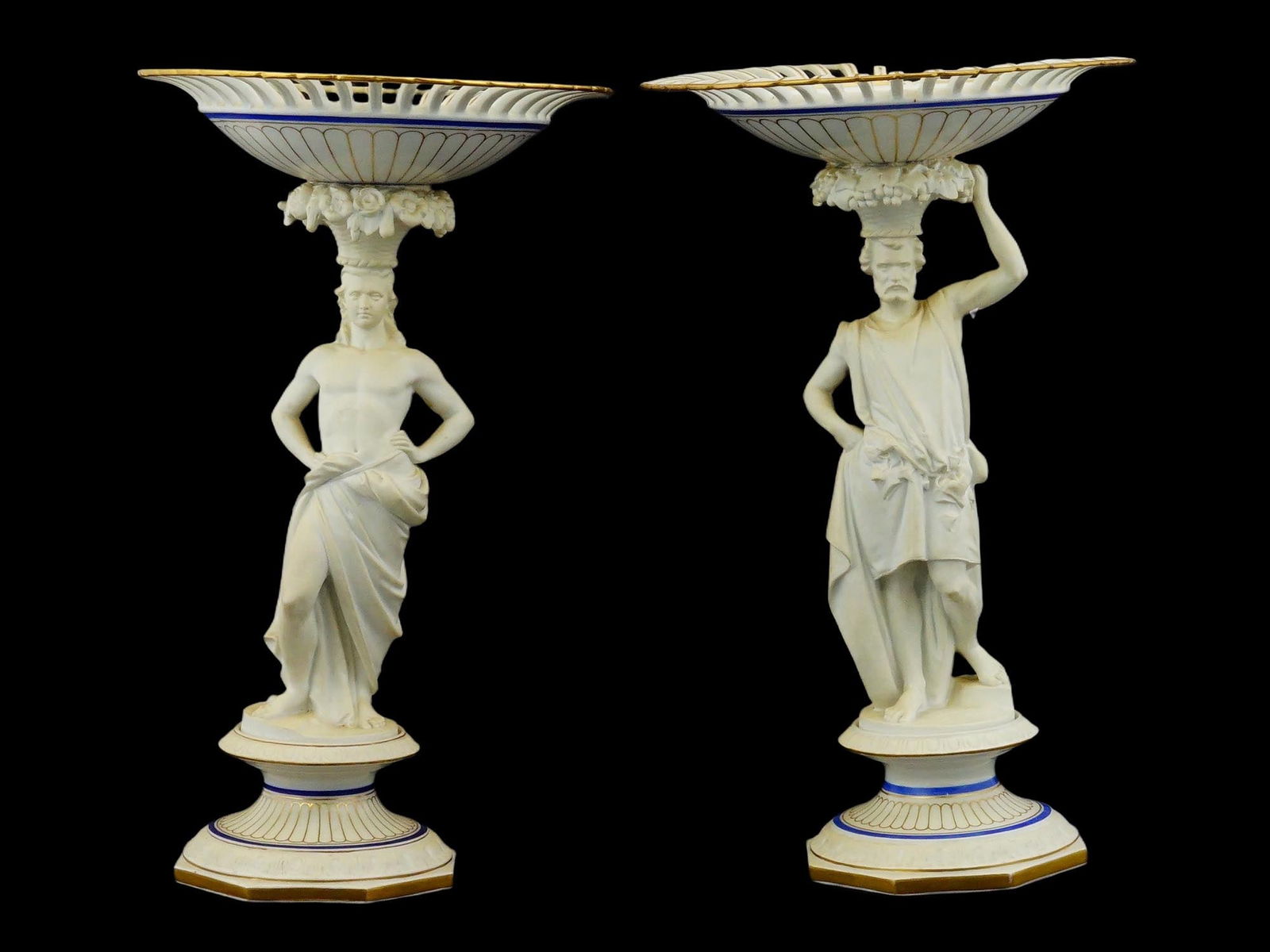 PAIR OF GERMAN KPM PORCELAIN FIGURAL FRUIT COOLERS (1 of 13)