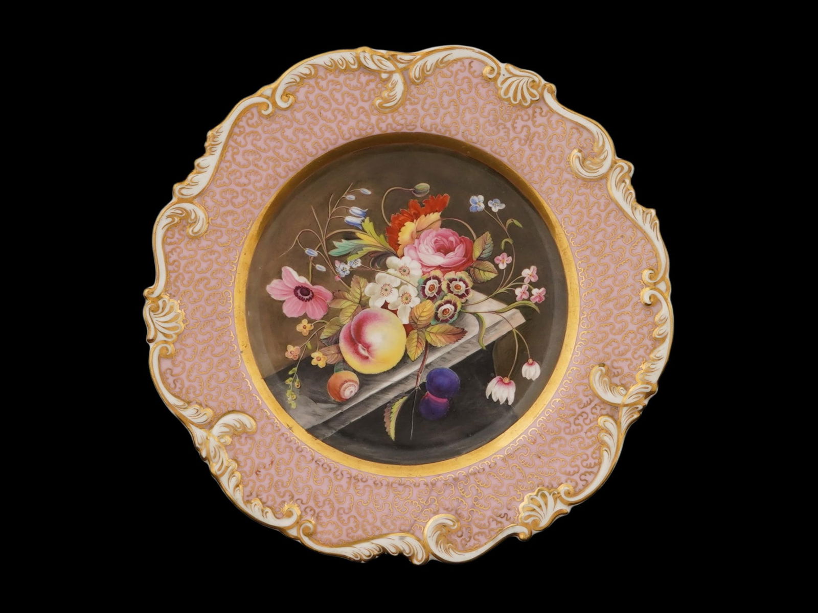 ANTIQUE CHAMBERLAINS WORCESTER PORCELAIN PLATE (1 of 5)