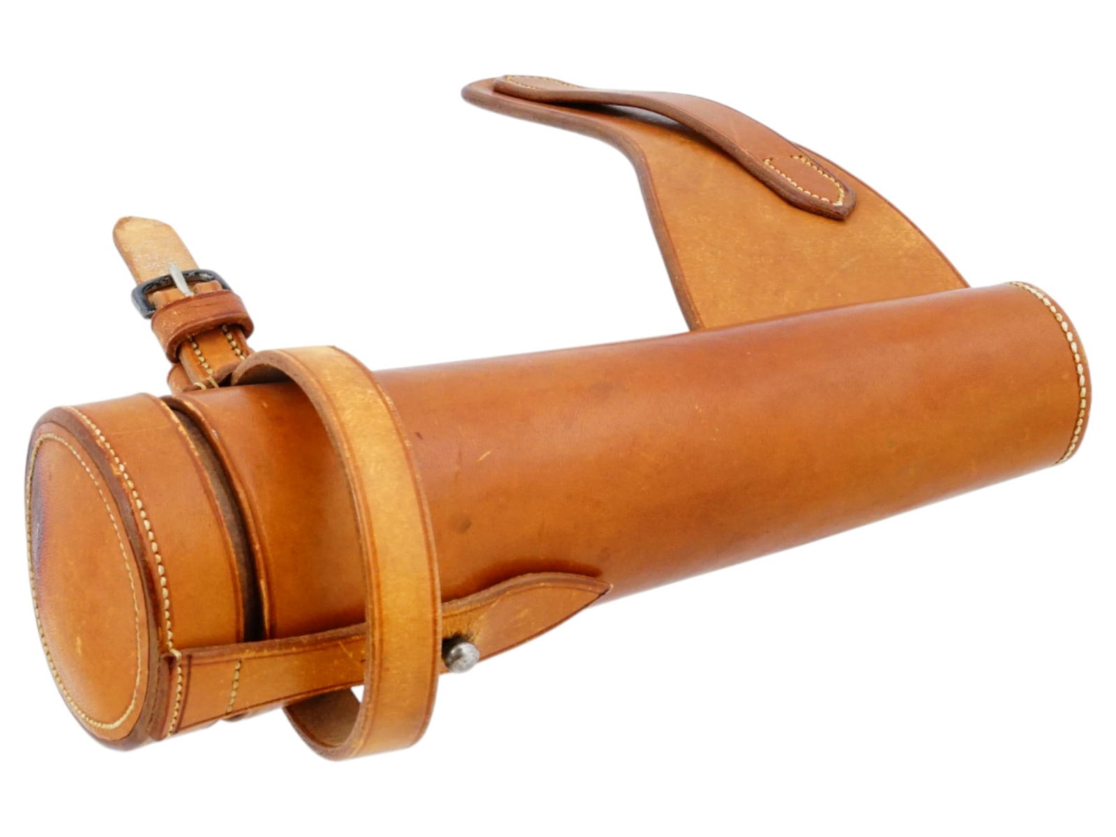 ENGLISH SWAINE AND ADENEY HUNTING SADDLE FLASK W CASE (1 of 14)