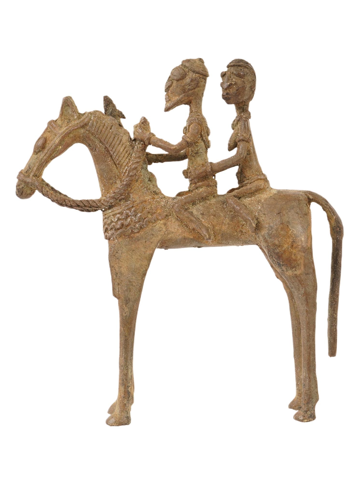 WEST AFRICAN DOGON BRONZE HORSE RIDERS FIGURINE (1 of 6)