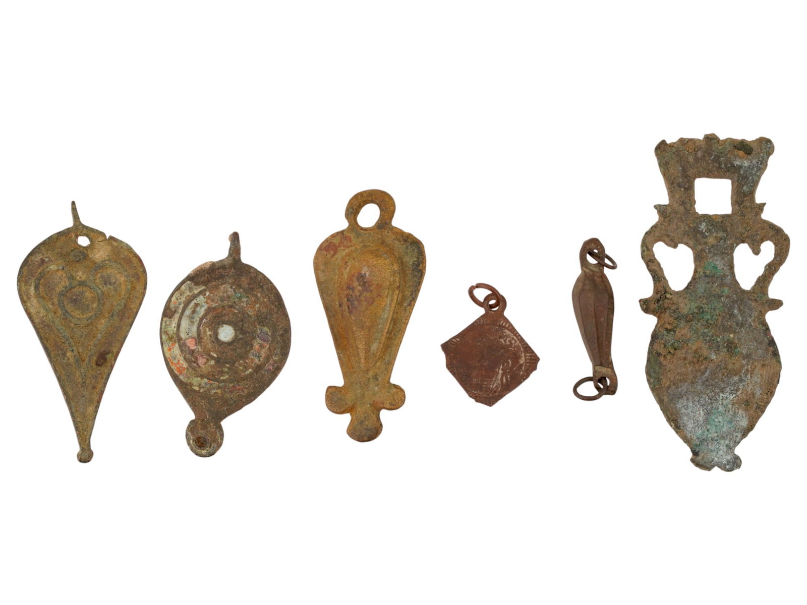 ANCIENT ROMAN AND LATER BRONZE PENDANTS VARIOUS FORMS (1 of 7)