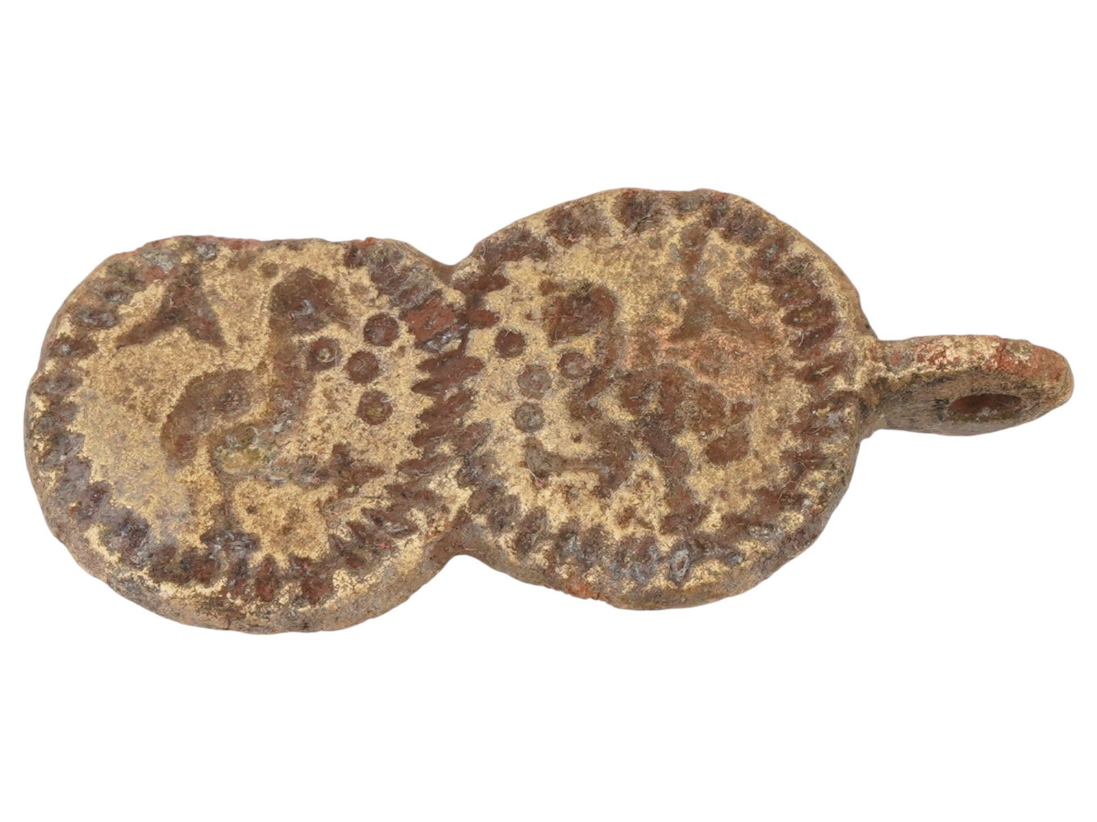 ANCIENT ROMAN BRONZE ENGRAVED PENDANT WITH DECORATIONS (1 of 5)