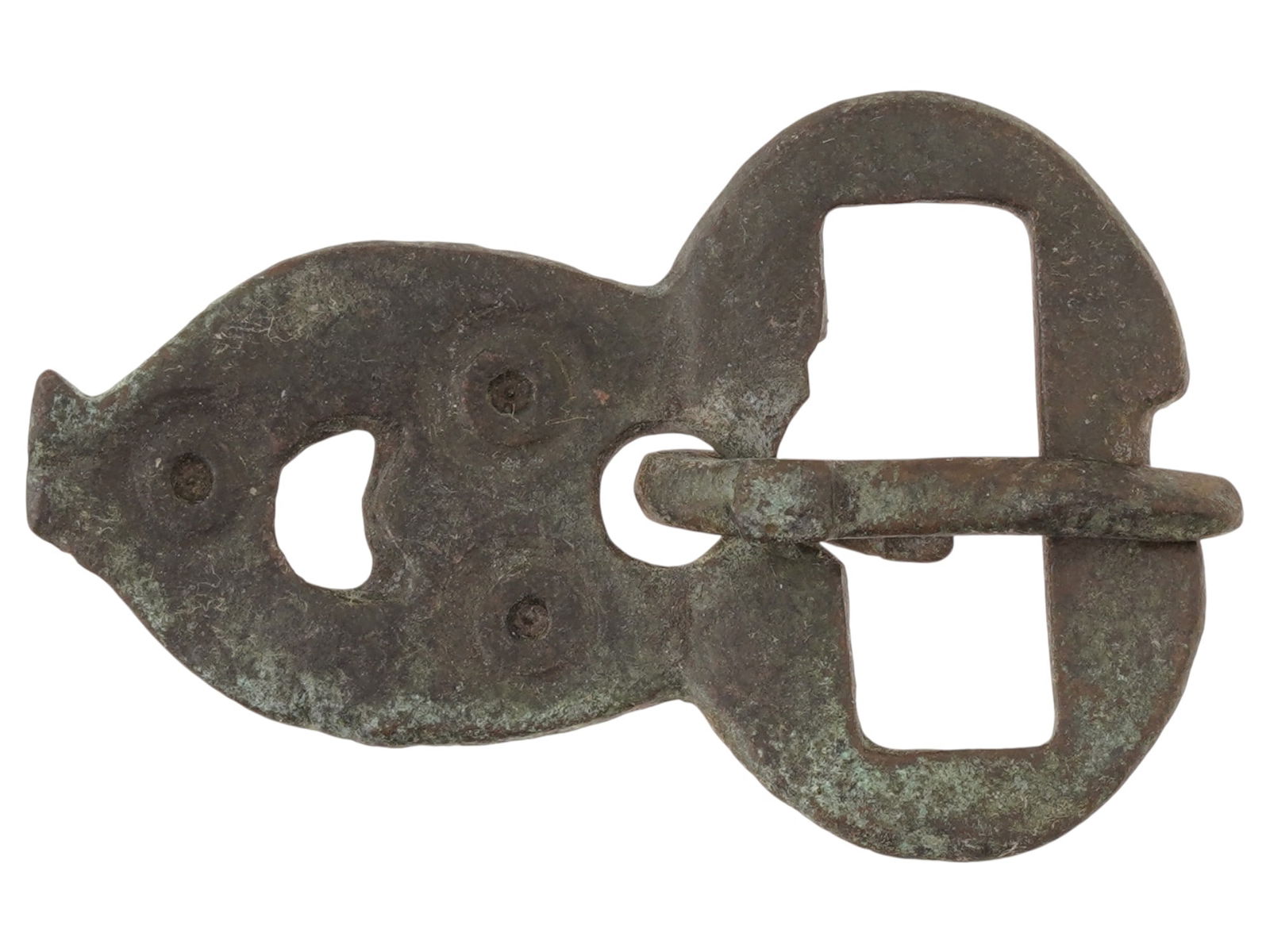 ANCIENT ROMAN BRONZE BELT BUCKLE IN SHAPE OF A MASK (1 of 5)