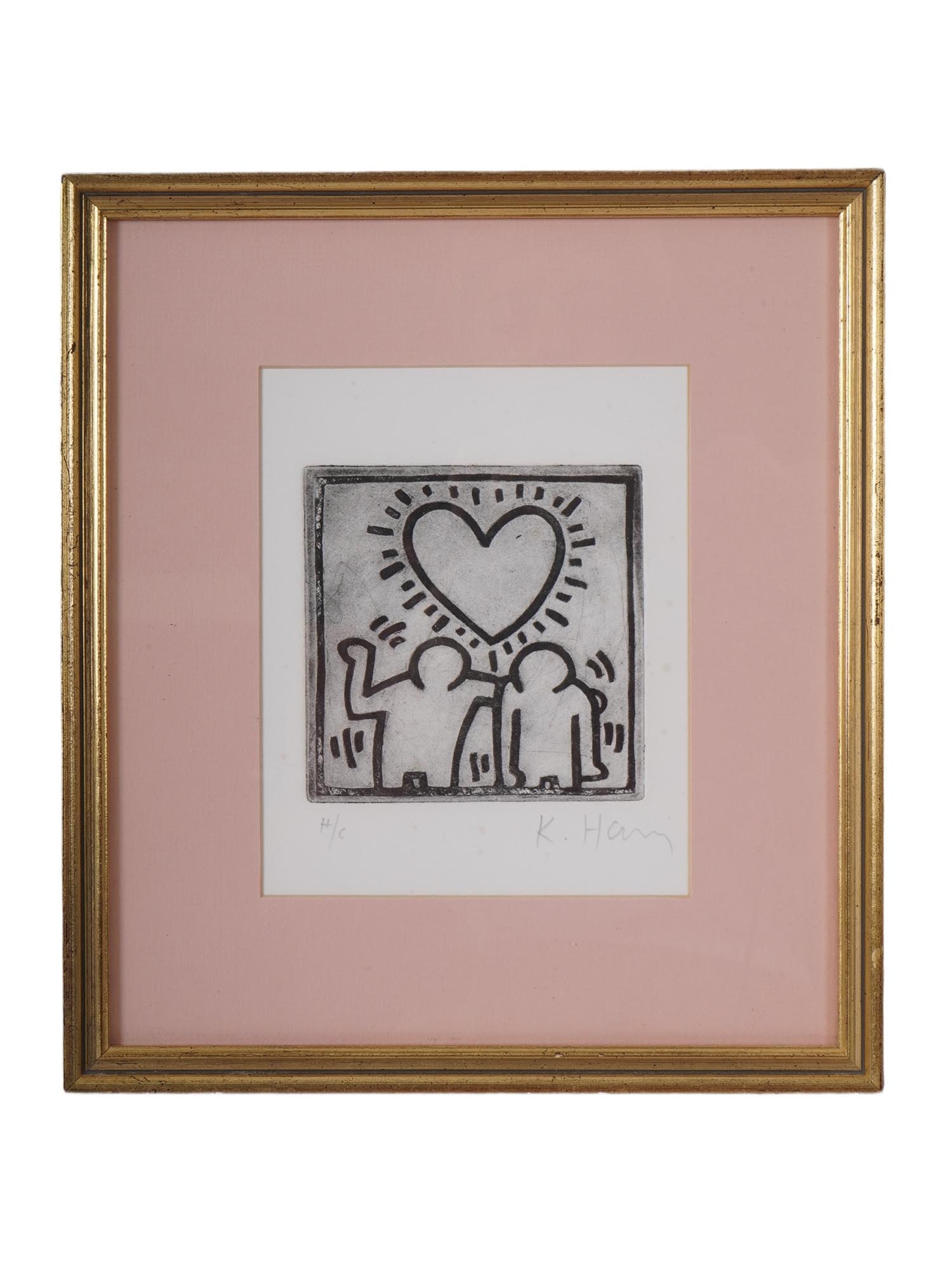 SIGNED KEITH HARING AMERICAN ETCHING ON PAPER (1 of 4)