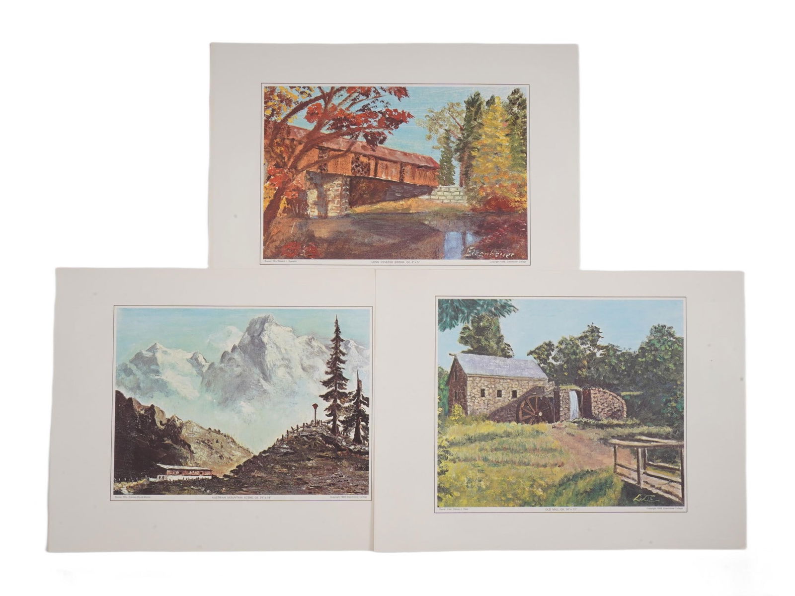 LOT OF EISENHOWER COLLEGE RURAL LANDSCAPE ART PRINTS (1 of 7)