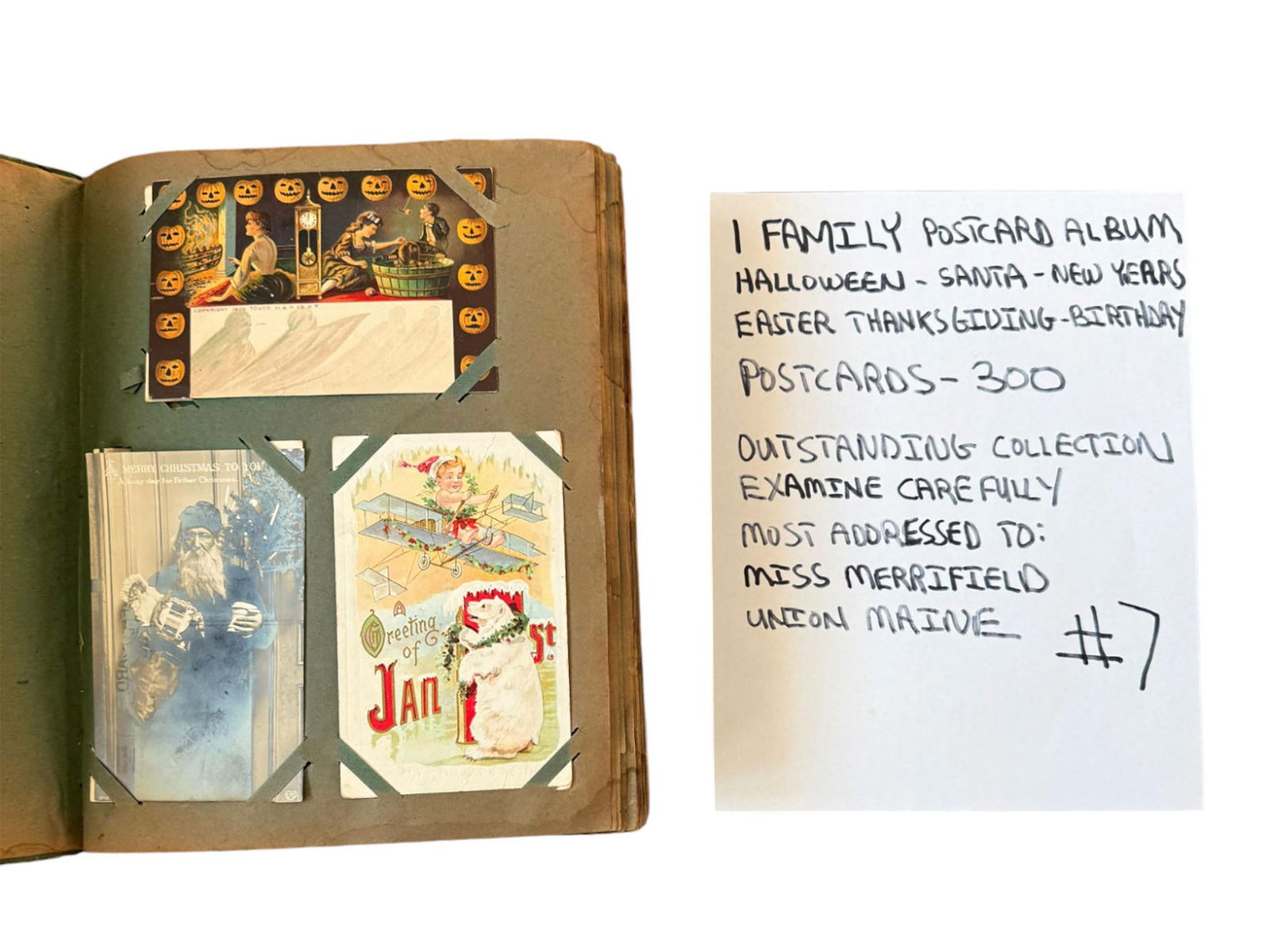 VTG FAMILY POSTCARD ALBUM W COLLECTION OF 300 POSTCARDS (1 of 20)