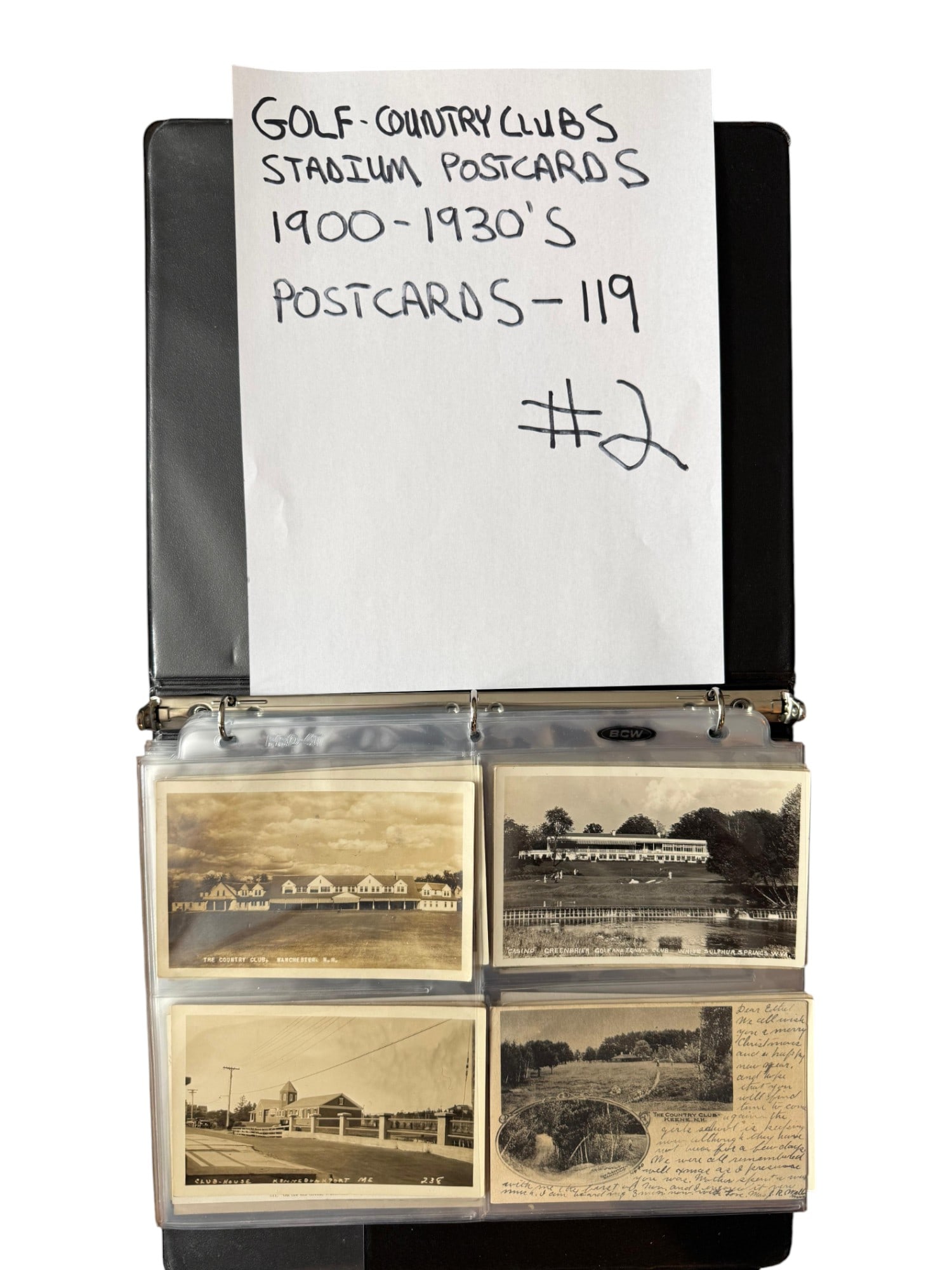 LOT OF 119 GOLD COUNTRY CLUBS POSTCARDS IN ALBUM (1 of 17)